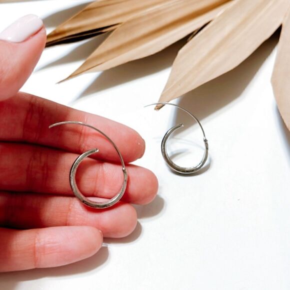 Silver threader earrings S295 - Picture 2 of 2